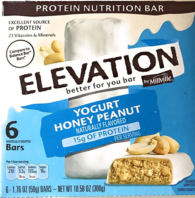  Millville Elevation Advanced Protein Nutrition Yogurt Honey Peanut Endulgent Bars - 6 ct.  - 880571823617