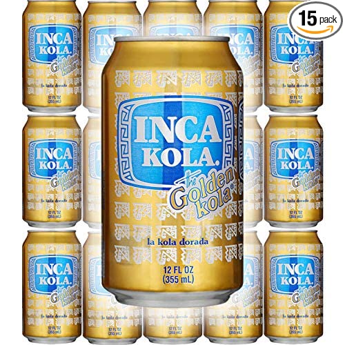  Inca Kola, The Golden Kola Soda, Carbonated Beverage Drink, 12oz Can (Pack of 15, Total of 180 Fl Oz)  - 880652993109