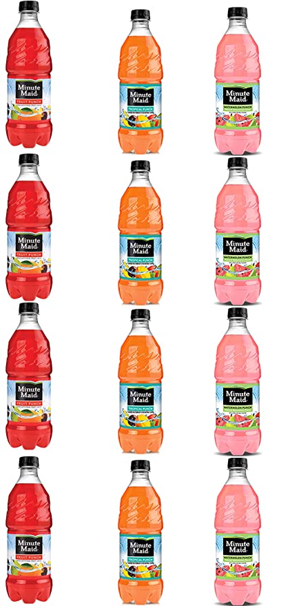  LUV BOX - Variety Minute Maid pack 20oz Bottles pack of 12 Fruit Punch , Tropical Punch ,Watermelon  - 880660405922