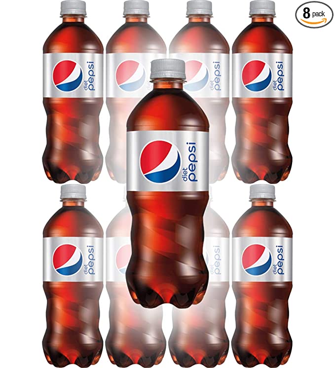 Diet Pepsi Soda, 20oz Bottle (Pack of 8, Total of 160 Fl Oz) - 880754471215