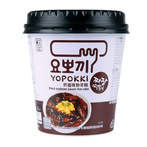 Young Poong Yopokki Cup Black Soybean Jjajang Sauce 120g Topokki Tteokbokki Instant Korean Rice Cakes - 8809054400529