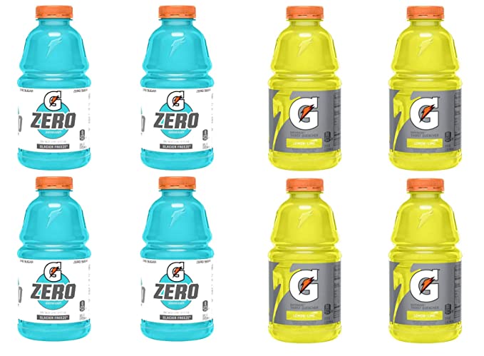LUV BOX - Variety Gatorade Sports Drink Pack 32oz Plastic Bottle, 8 Per Case Zero Glacier Freeze,Lemon Lime - 880912402693