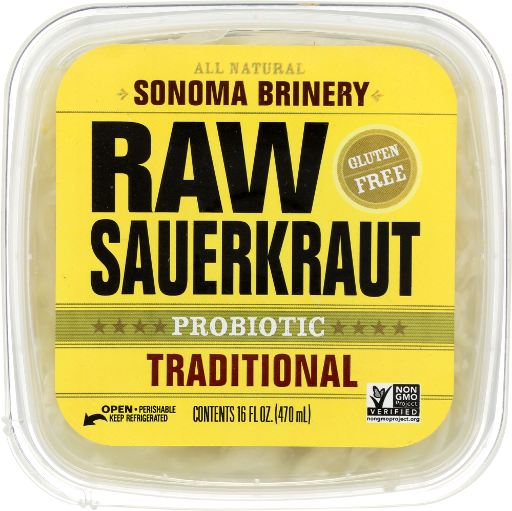 SONOMA BRINERY: Raw Sauerkraut Traditional, 16 oz - 0883061000093