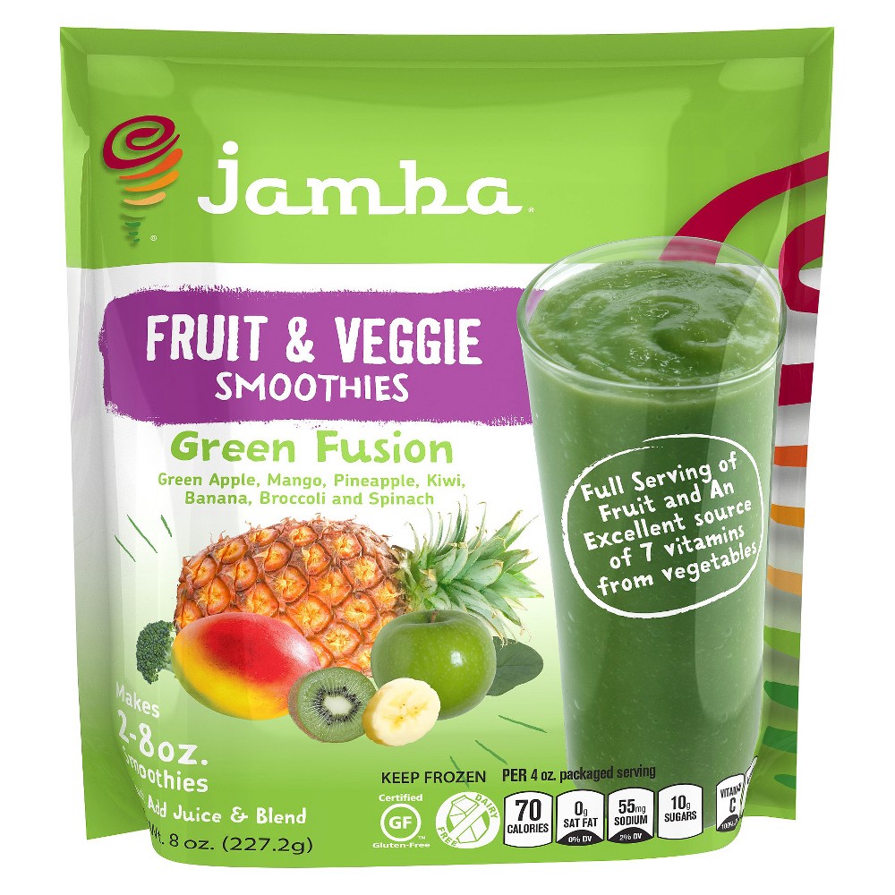 JAMBA JUICE: Fruit and Veggie Smoothies Green Fusion, 8 oz - 0884038851021