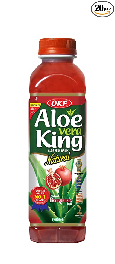  OKF Aloe Vera King Drink, Pomegranate, 16.9 Fluid Ounce (Pack of 20)  - 884394000385