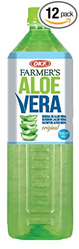  OKF Farmer's Aloe Vera Drink, Sugar Free, 1.5 Liter (Pack of 12)  - 884394008046