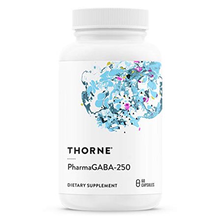 Thorne Research - PharmaGABA-250 - Natural Source GABA (Gamma-Aminobutyric Acid) Supplement - Promotes a Calm, Relaxed, Focused State of Mind - 60 Capsules - 884792046442