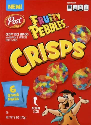  Fruity Pebbles Crisps, Portable Cereal Snack for Kids and Families, Gluten Free, 6 - 1 Ounce packs in each box, 1 box - 884912356499