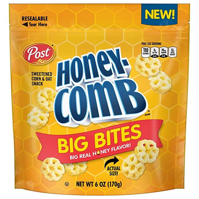 Post Honeycomb Big Bites Original Standup Pouch Snack Crisps, 6 Oz - 884912366269