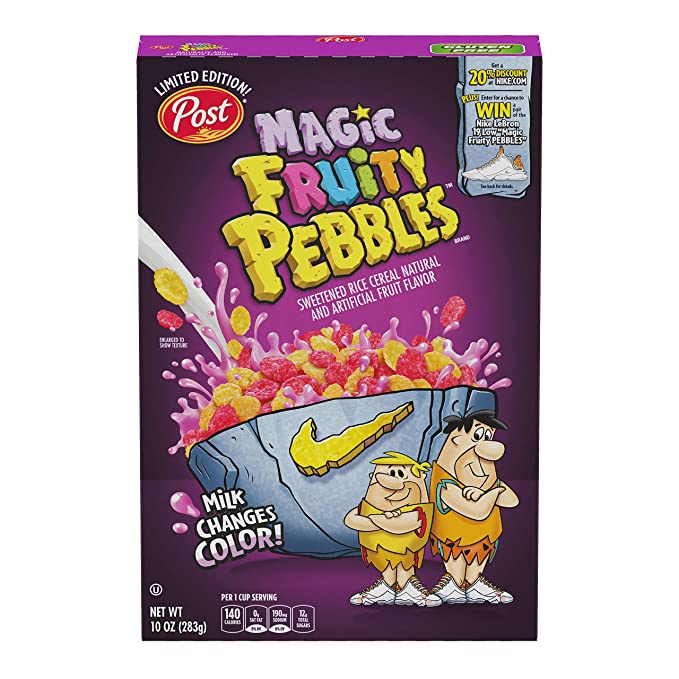 Post Consumer Brands Magic Fruity PEBBLES Cereal, Gluten Free Cereal for Kids and Adults, Sweetened Crispy Rice Cereal, 10 Ounce - 884912381835