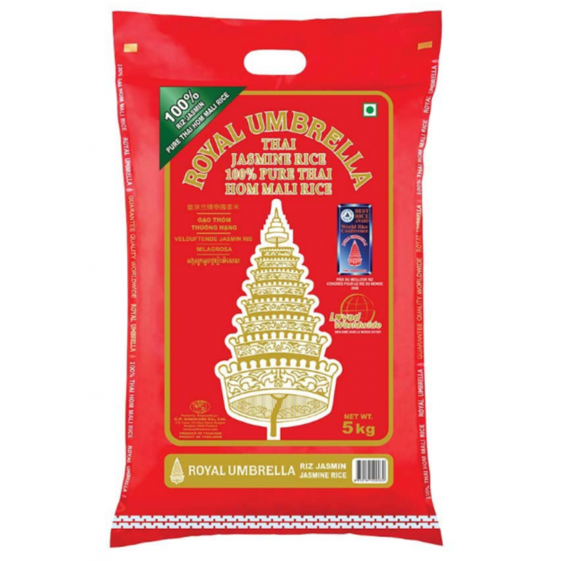 Royal Umbrella Thai Jasmine Rice 5kg 100% Pure Thai Hom Mail Gạo Thóm Rice - 8850187400030