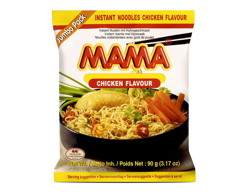 Mama Instant Noodles 90g Chicken Flavour Thai Yellow Noodles - 8850987128561