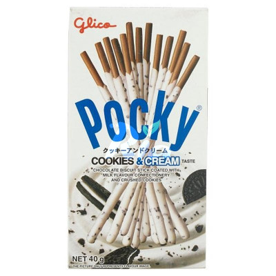 Glico Pocky Cookies & Cream Taste Biscuit Stick 40G - 8851019500195