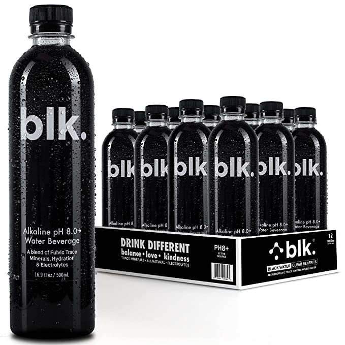  blk. Natural Mineral Alkaline Water, ph8+ Bioavailable Fulvic & Humic Acid Extract, Trace Minerals, Electrolytes, to Hydrate, Repair, and Restore Cells & Essential Minerals, 16.9oz 24pk  - 853451003027