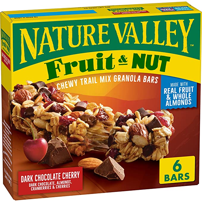  Nature Valley Fruit and Nut Granola Bars, Dark Chocolate Cherry, 6 ct  - 016000417274