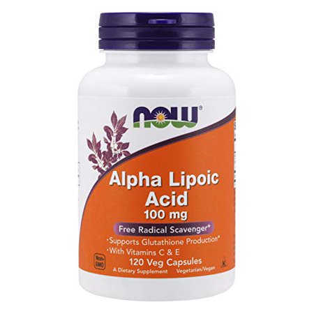 NOW Supplements, Alpha Lipoic Acid 100 mg with Vitamins C & E, Free Radical Scavenger*, 120 Veg Capsules - 885204218556