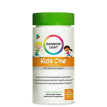 Rainbow Light Kids One Multivitamin With Vitamin B Complex Fruit Punch Flavor - 90 Tablets (Package May Vary) - 885222361265
