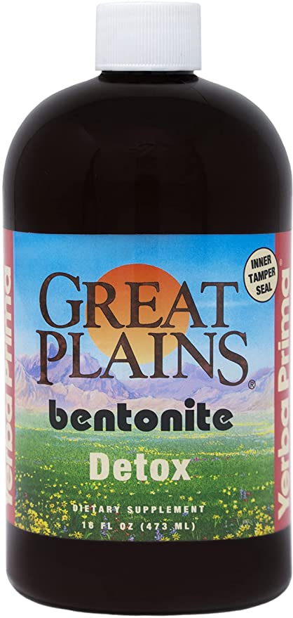 Yerba Prima Bentonite, Detox Pint, 16 Ounce - Liquid Clay Supplement - Food Grade - Natural Internal Cleanse - 885810186072