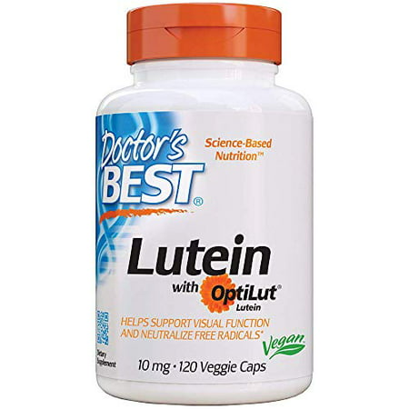 Doctor s Best Lutein with OptiLut Non-GMO Vegan Gluten Free Soy Free Eye Health 10 mg 120 Veggie Caps - 885310563489