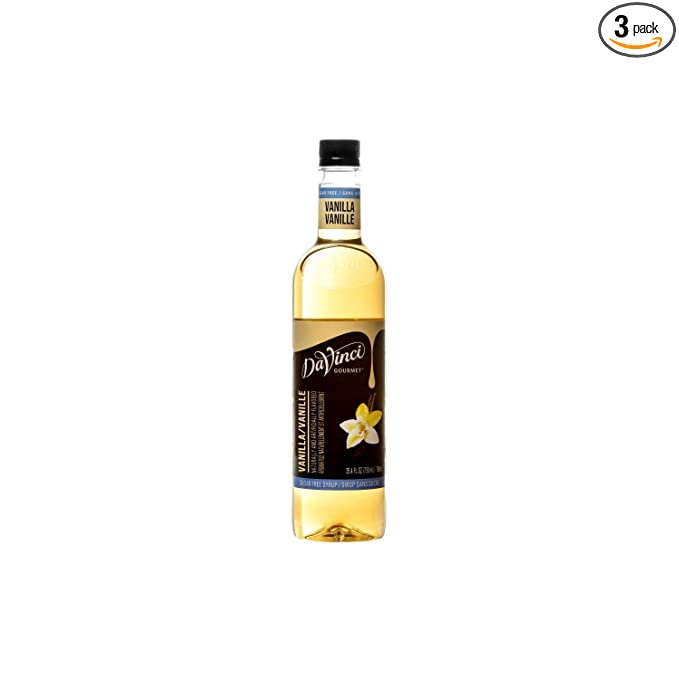 DaVinci Gourmet Sugar Free Syrup Vanilla, Zero Calorie Sweetener Syrup for Espresso Drinks, Tea, and Other Beverages, Suited for Home, Café, Restaurant, Coffee Shop, 25.4 Fl Oz (Pack of 3) - 885311022664