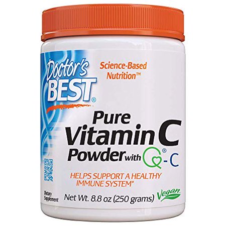 Doctor's Best Vitamin C Powder with Quali-C, Healthy Immune System, Brain, Eyes, Heart and Circulation, Joints, Sourced from Scotland, 250G - 885366722809