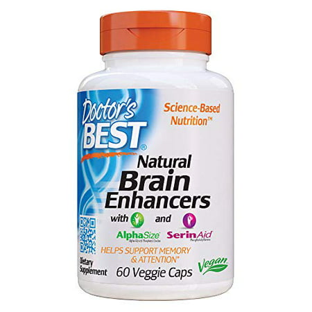 Doctor's Best Natural Brain Enhancers, Non-GMO, Vegan, Gluten Free, 60 Veggie Caps - 885410086895