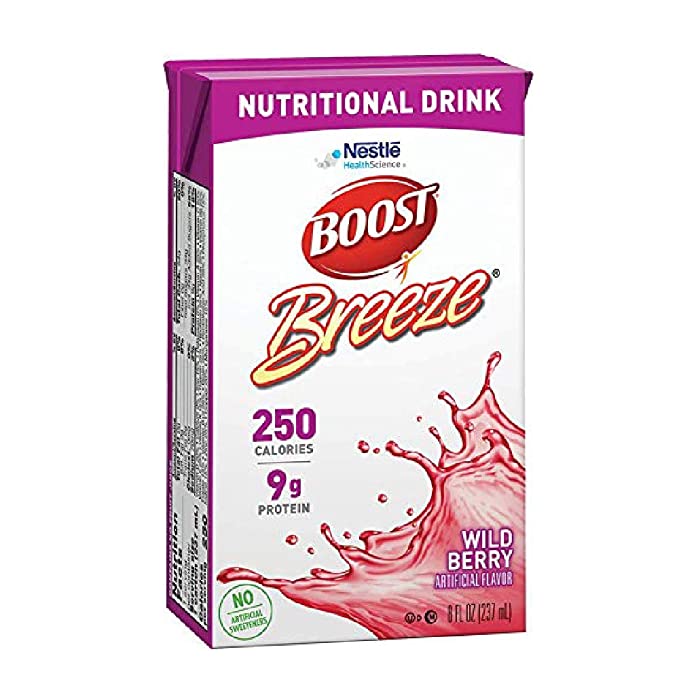 Boost Breeze Nutritional Drink, Wild Berry Box, 8 Fl Oz (Pack of 27) - 885488248560