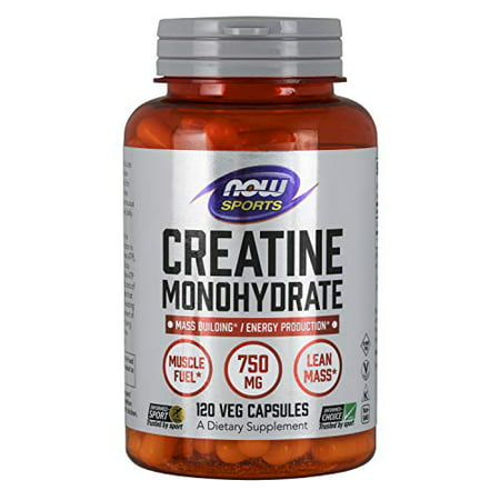 NOW Sports Nutrition, Creatine Monohydrate 750 mg, Mass Building*/Energy Production*, 120 Veg Capsules (B0018OADEA) - 885721272468