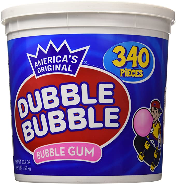  Dubble Bubble Gum, 53.9 Ounce - 340 Count Bucket  - 885782072960