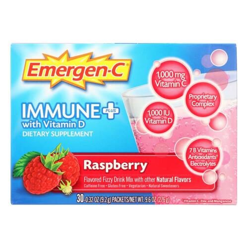 Emergen - C Immune Vitamin Supplement Drink - Raspberry - 0885898000321