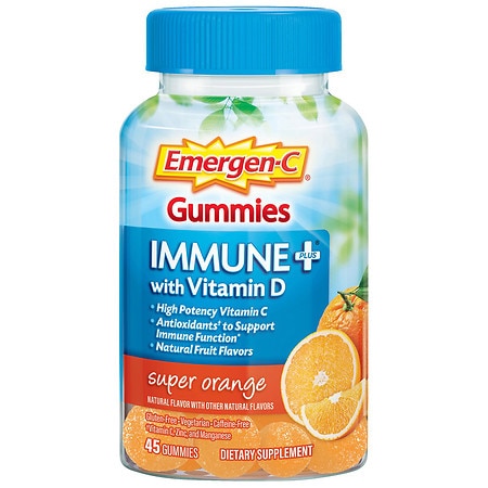 Emergen-C Immune Plus Vitamin D and C Gummies Super Orange 45 ct - 885898100458