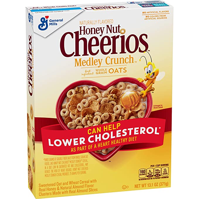 Cheerios, Breakfast Cereal, Honey Nut Medley Crunch, 13.1 Oz - 016000412484