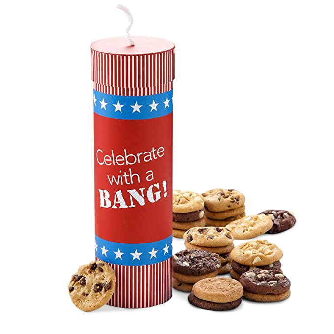  Mrs. Fields Firecracker Celebration 24 Nibblers Bite-Sized Cookie Tube - Includes 4 Different Flavors  - 886002308227