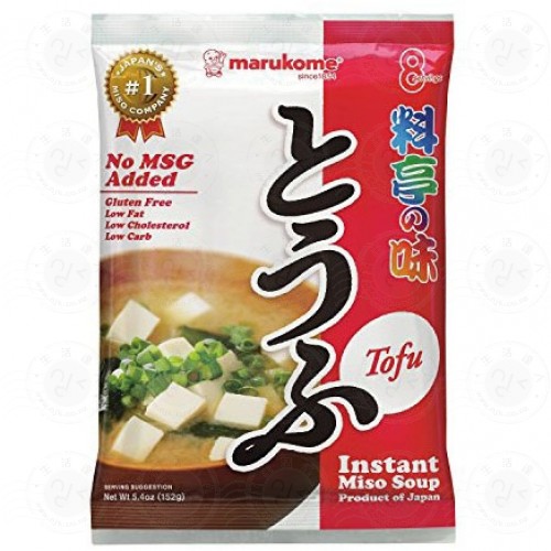Marukome Instant Miso Soup Tofu Gluten Free (Non GMO Miso) 152g Instant Miso Soup Tofu Gluten Free - 0886518000455