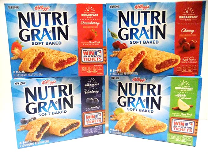  Kellogg’s NUTRI-GRAIN Soft Baked Breakfast Bars VARIETY 4 PACK - 886926014228