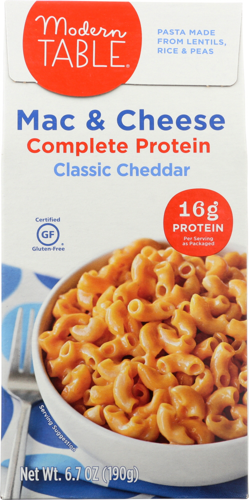 MODERN TABLE: Mac N Cheese Protein Classic, 6.7 oz - 0888683108035