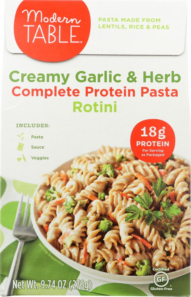 MODERN TABLE: Pasta Protein Creamy Garlic and Herb Meal Kit, 9.74 oz - 0888683108073