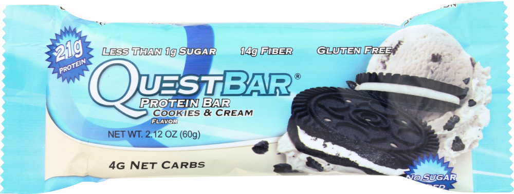 Quest Bar - Cookies And Cream - 2.12 Oz - Case Of 12 - 888849000005