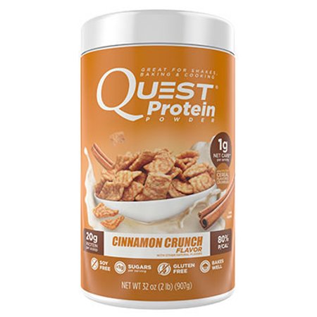 Quest Nutrition Protein Powder, Cinnamon Crunch, 80% P/Cals, <1g Sugar, 1g Net Carbs, Low Carb, Gluten Free, Soy Free, 2lb Tub - 888849005215