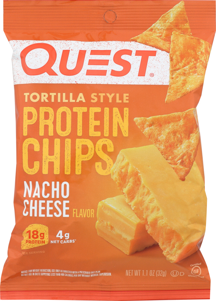 QUEST: Tortilla Style Protein Chips Nacho Cheese, 1.1 oz - 0888849006632