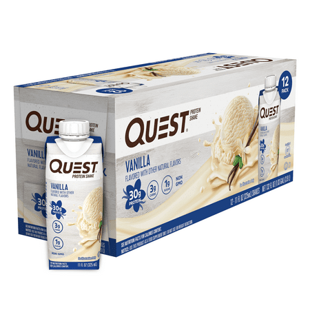 Quest Protein Shake, Vanilla, 30g Protein, 12 Ct - 888849010028