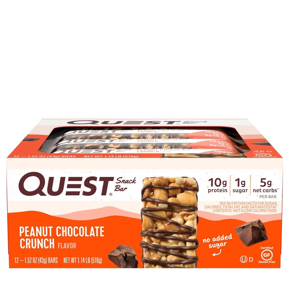Quest Nutrition Snack Bar Peanut Chocolate Crunch - 12ct - 888849010639