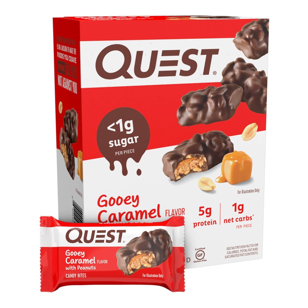 Quest Nutrition Gooey Caramel Candy Bites, 0.74 Oz - 8 Count (Pack of 3) (B08XYF38MP) - 888849011643