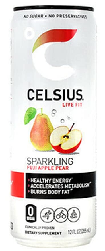 Celsius KHCH00347995 12 fl oz Sparkling Fuji Apple Pear Energy Drink - 889392010176