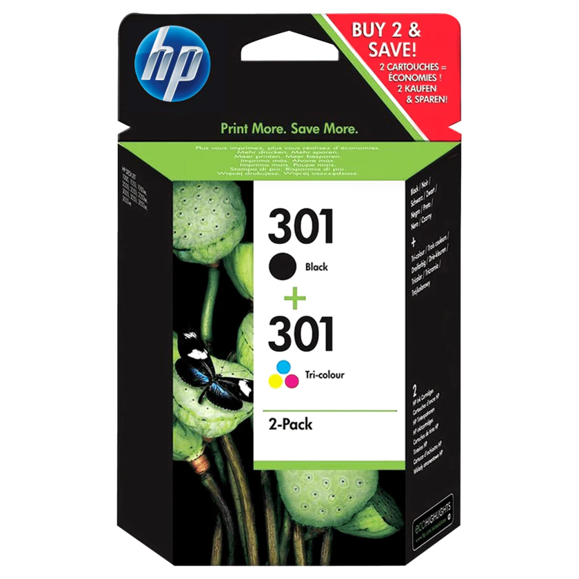 HP Tintenpatronen 2er-Set 301 schwarz und colour - 889894419392