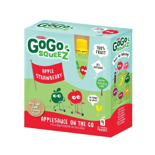 MATERNE: Gogo Squeeze Strawberry Natural 4 Pack, 12.8 oz - 0890000001110