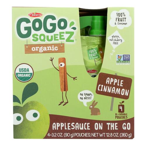 Gogo Squeeze Applesauce - Apple Cinnamon - Case Of 12 - 3.2 Oz. - 890000001608