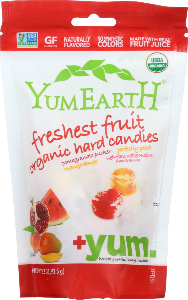 Yummy Earth Organic Candy Drops Freshest Fruit - 3.3 Oz - Case Of 6 - 890146001470