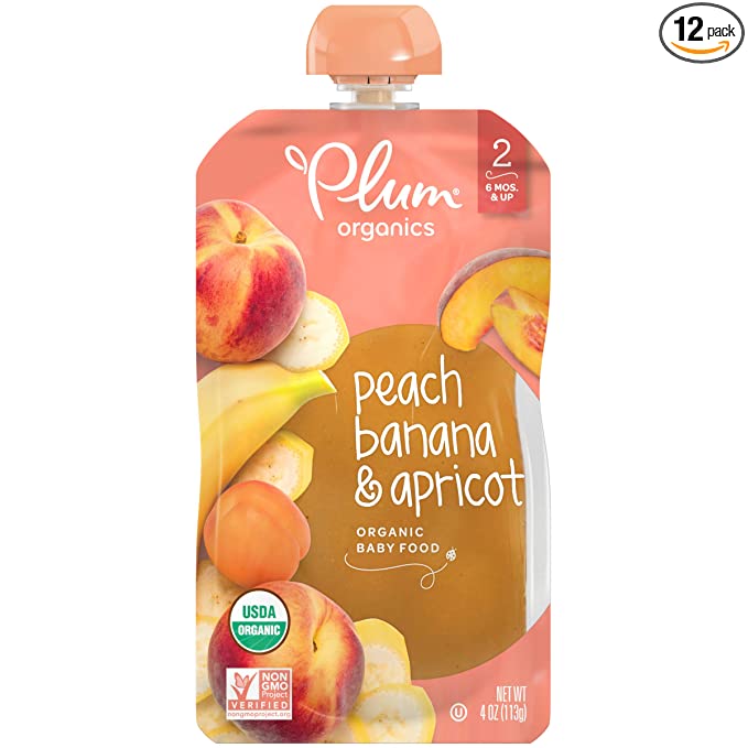 Plum Organics Stage 2, Organic Baby Food, Peach, Banana and Apricot, 4.0 Oz - 890180001214