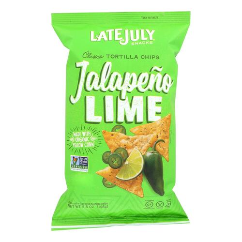 LATE JULY SNACKS: Clasico Tortilla Chips Jalapeno Lime, 5.5 oz - 0890444000236
